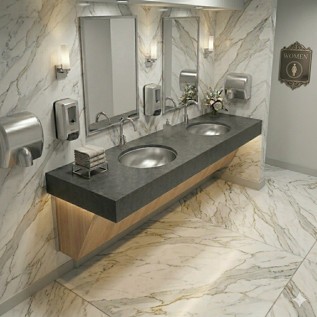Presidential Arthur 18G dual-wall stainless steel commercial bathroom sink undermount drop-in lavatory basin