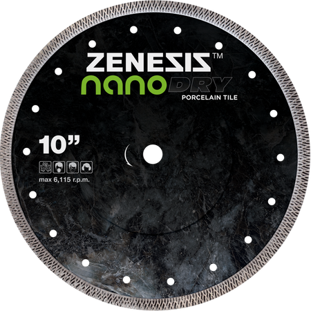 Zenesis Nano Dry Porcelain Diamond Blade, 4-inch to 14-inch ultra-thin diamond cutting blade for porcelain tiles. 2