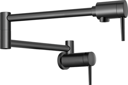 Delta Wall-Mount Pot Filler Faucet, Contemporary Style Matte Black