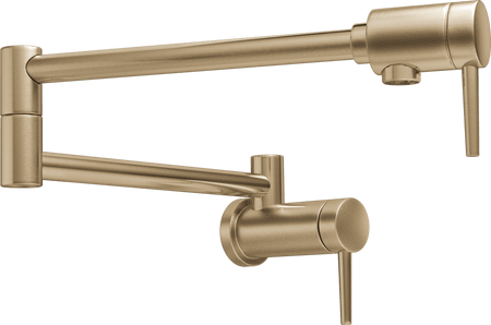 Delta Wall-Mount Pot Filler Faucet, Contemporary Style, Champagne Bronze