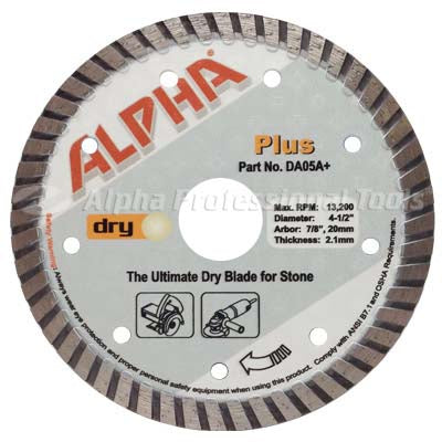 Alpha Tools Plus Dry Diamond Blade 4in to 12in