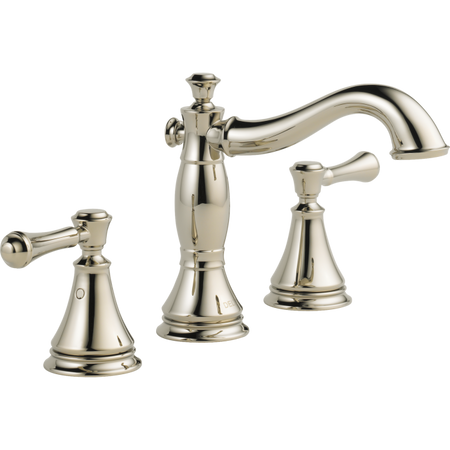 Delta Cassidy Bathroom Faucet, Two-Handle Widespread – Champagne Bronze & Polished Nickel 2