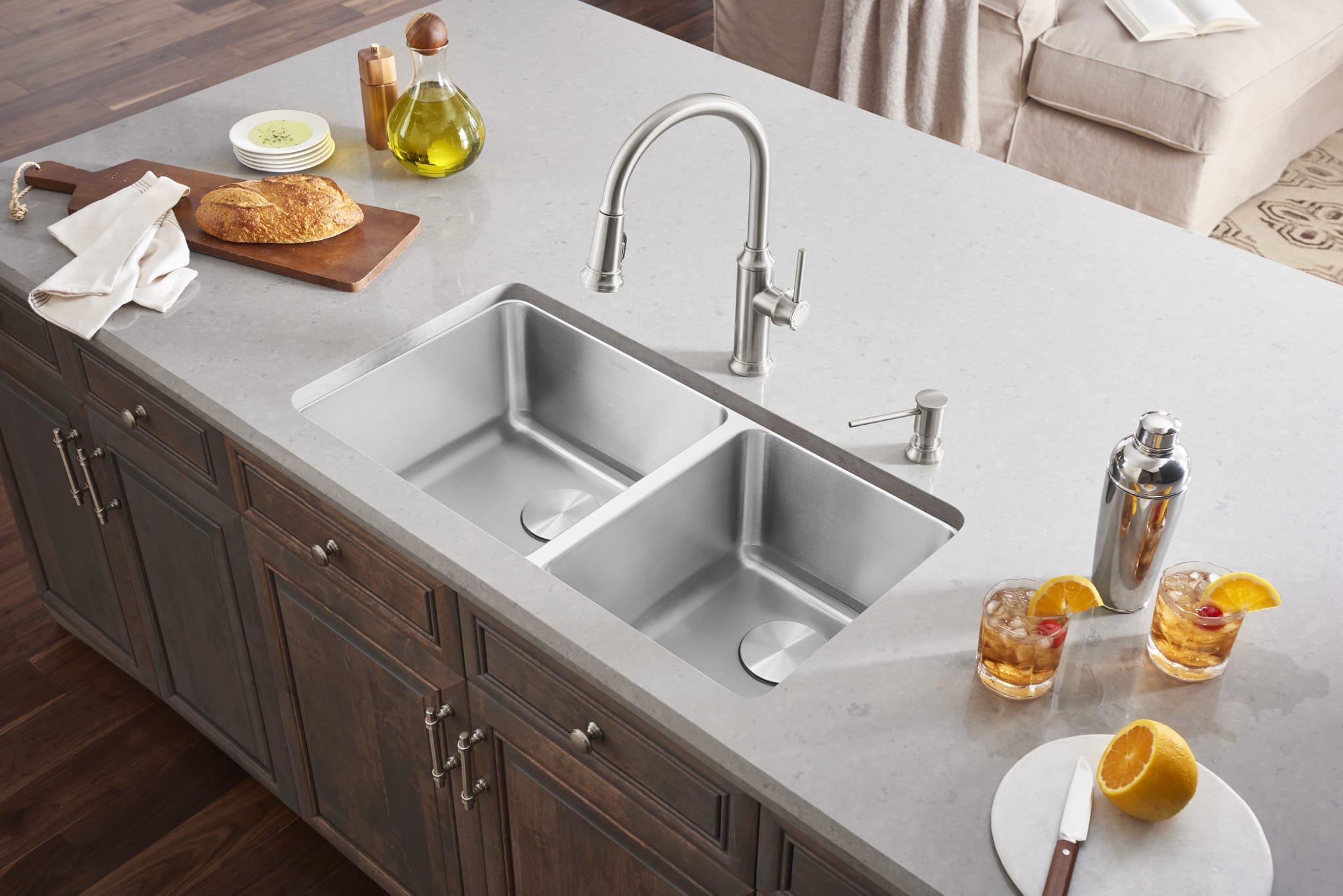 Blanco Empressa High-Arc Pull-Down Dual-Spray Kitchen Faucet 8