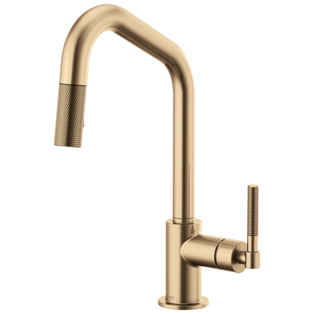 Brizo Pull-Down Faucet with Angled Spout and Knurled Handle 2
