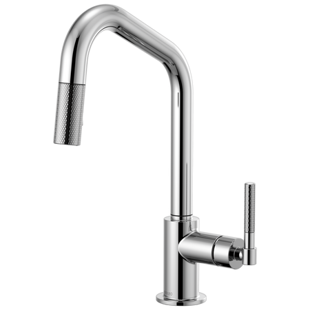 Brizo Pull-Down Faucet with Angled Spout and Knurled Handle 3