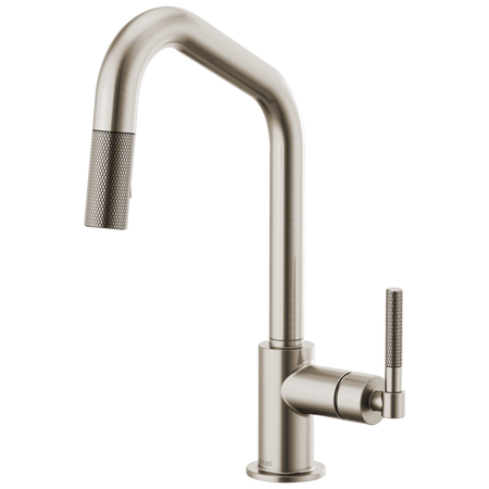 Brizo Pull-Down Faucet with Angled Spout and Knurled Handle 5