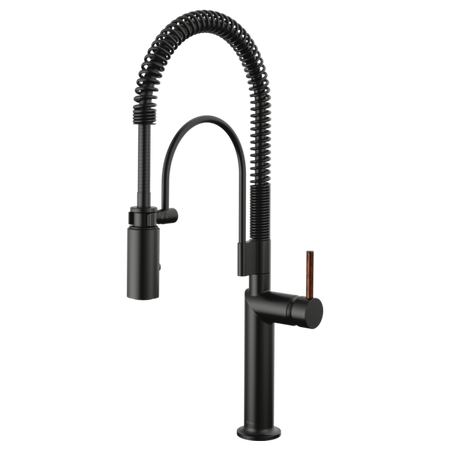 Semi-Professional Kitchen Faucet W/ Wood Lever Handle Kit 1