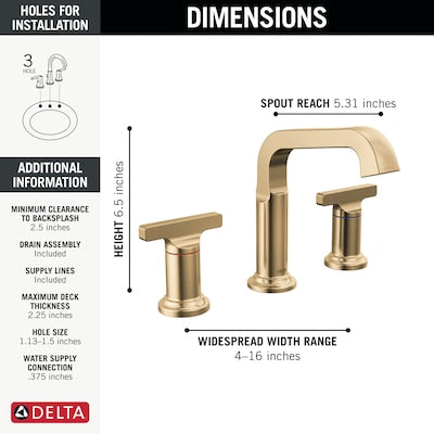 Delta Two Handle Widespread Bathroom Faucet in Lumicoat 5