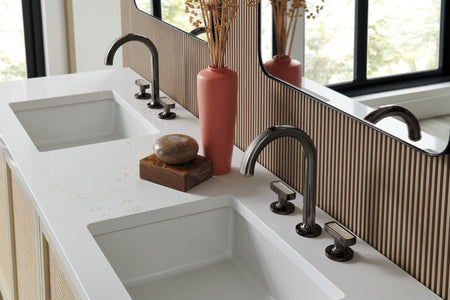 Brizo 65306LF Widespread Lavatory Faucet with Mother of Pearl Insert Handle Kit 1