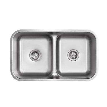 Presidential- Adams Premium 18 G UM Equal Double Bowl Kitchen Sink 32.25x18.25x9/9 1