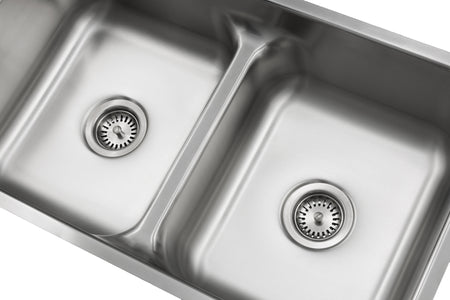 Presidential- Adams Premium 18 G UM Equal Double Bowl Kitchen Sink 32.25x18.25x9/9 3