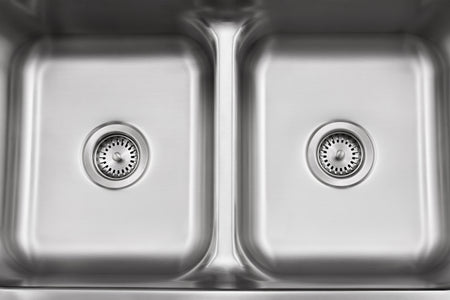 Presidential- Adams Premium 18 G UM Equal Double Bowl Kitchen Sink 32.25x18.25x9/9 4