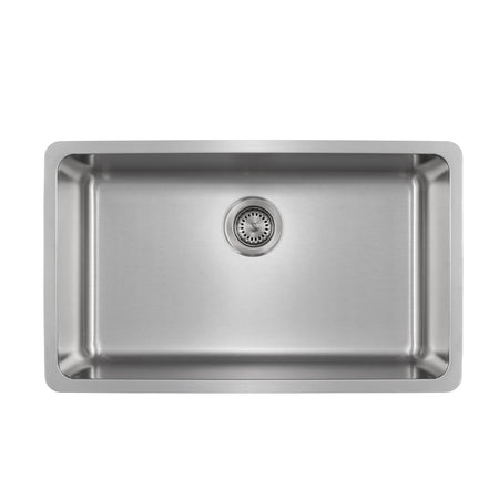 Jade- A 1mber 18 Gauge Single Bowl Undermount Kitchen Sink, Radial Corners, 27x18x9 1