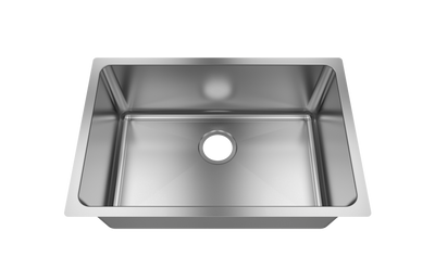 Jade- A 1mber 18 Gauge Single Bowl Undermount Kitchen Sink, Radial Corners, 27x18x9 1