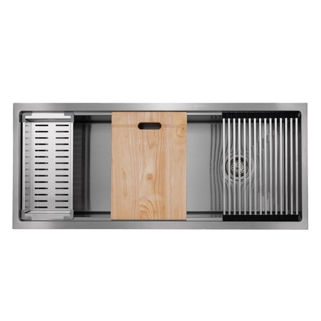 Master Chef -Armada 45" Stainless Steel- Workstation w/ accessories, antimicrobial and antiscratch coating. 4