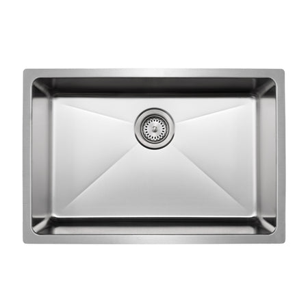Master Chef- Bastia 27 16 Gauge Single Bowl Stainless Bar Sink, Radial Corners, 27x18x9 1