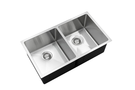 Master Chef - Bordeaux Radial  Culinary Style Stainless Steel Kitchen Sink Double/Equal Bowl UM RADIAL CORNERS 2