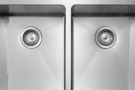 Master Chef - Bordeaux Radial  Culinary Style Stainless Steel Kitchen Sink Double/Equal Bowl UM RADIAL CORNERS 5
