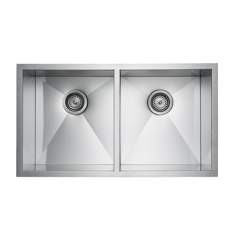 Master Chef - Bordeaux  Stainless Steel Professional Culinary Sink 15G Equal Double Bowl UM 15 G 32x18x10 1