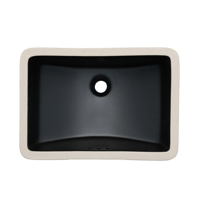 Oasis-Canyon Matte Black-Medium Rectangular lav UM Porcelain Sink 20.5x14.25 1