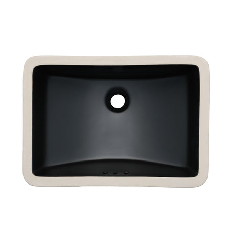 Oasis-Canyon Matte Black-Medium Rectangular lav UM Porcelain Sink 20.5x14.25 1