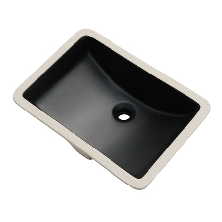 Oasis-Canyon Matte Black-Medium Rectangular lav UM Porcelain Sink 20.5x14.25 2