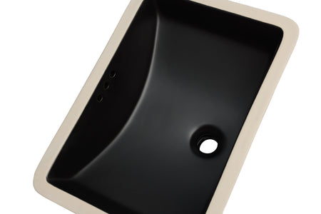 Oasis-Canyon Matte Black-Medium Rectangular lav UM Porcelain Sink 20.5x14.25 3