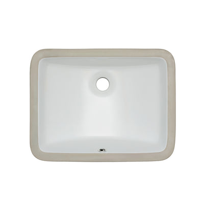 Oasis- Small Specialty Rectangular Porcelain UM White 18x11.5x6 O.D. 17x10.5 I.D. rear overflow 1