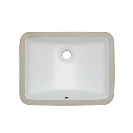 Oasis- Small Specialty Rectangular Porcelain UM White 18x11.5x6 O.D. 17x10.5 I.D. rear overflow 1