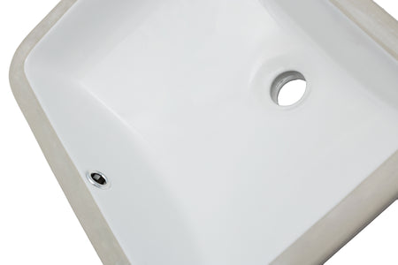Oasis- Small Specialty Rectangular Porcelain UM White 18x11.5x6 O.D. 17x10.5 I.D. rear overflow 2