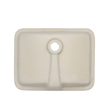 Oasis- Small Specialty Rectangular Porcelain UM White 18x11.5x6 O.D. 17x10.5 I.D. rear overflow 3