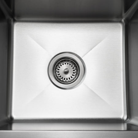 Master Chef- Colmar 16 Gauge Single Bowl Stainless Bar Sink, Radial Corners, 16x18x9 3