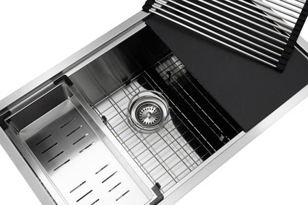 Master Chef-Dax Single Bowl Kitchen Work Station, Radial Corners, Accessories Included, 32x19x10 5