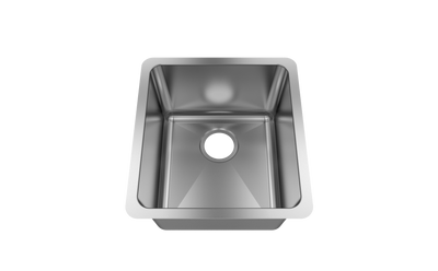 Jade- Emerald  18 Gauge Single Bowl Undermount Bar Sink, Radial Corners, 16x18x9 1