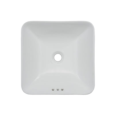 Oasis- Libra Square Semi-recessed vessel sinkdeep basin& rounded edgesDrop-in or vessel16-1/4' x 16-1/4' White 1