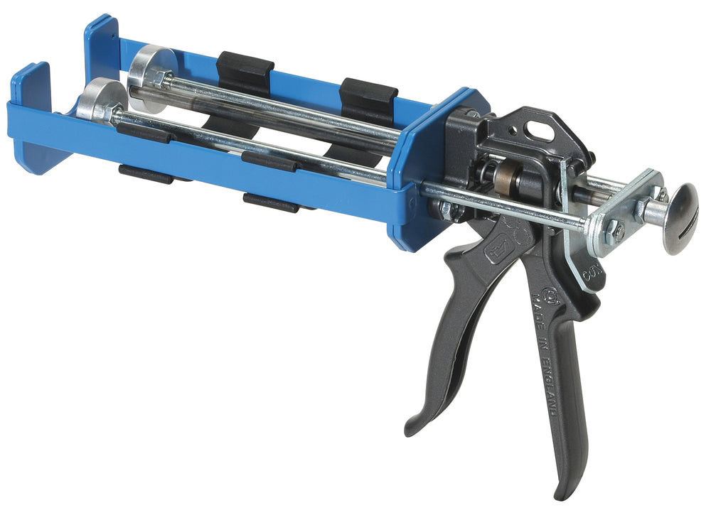 Tenax M200XMR cartridge gun shown with ergonomic handle and metal trigger for precise application of sealants and adhesives. 2