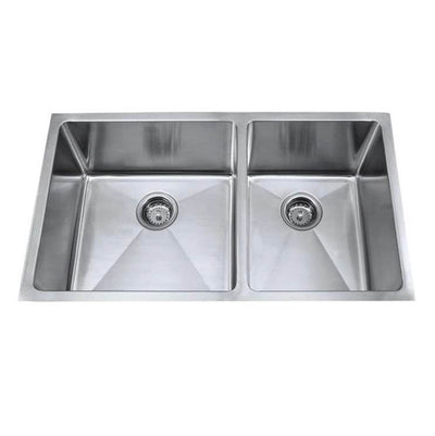 Master Chef- Orleans Premium 15 G RADIAL CORNERS Offset Stainless Steel Kitchen Sink 33x18x10