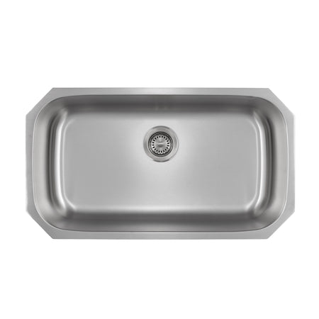 Liberty- Miami 18 Gauge Single Bowl Undermount Kitchen Sink, Radial Corners, 32x18x9 1