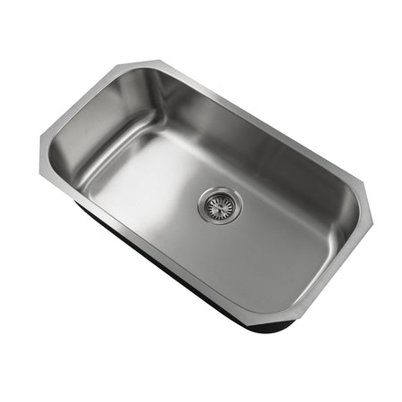 Liberty- Miami 18 Gauge Single Bowl Undermount Kitchen Sink, Radial Corners, 32x18x9 2