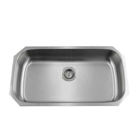 Liberty- Miami ADA 18 Gauge Single Bowl Undermount Kitchen Sink ADA, Radial Corners, 32x18x6 2