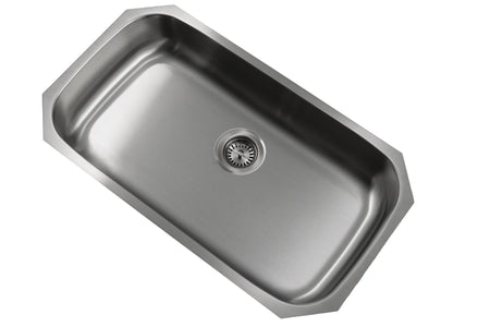 Liberty- Miami ADA 18 Gauge Single Bowl Undermount Kitchen Sink ADA, Radial Corners, 32x18x6 3