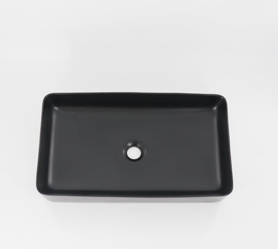 Adelaide Lusso Matte Black | 24in  x 14in x 3.5in  | Rectangular Radial Corner Vessel 1