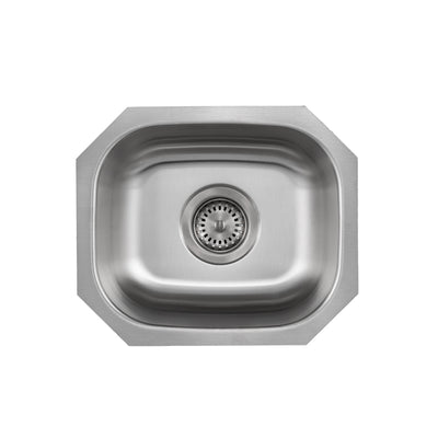 Liberty- Omaha 18 Gauge Single Bowl Undermount Bar Sink, 15x12x9 1