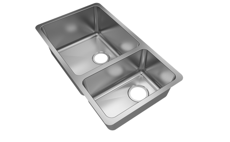 Jade- Onyx 18 Gauge 6040 Reversible Undermount Kitchen Sink, Radial Corners, 32x18x9/7 2