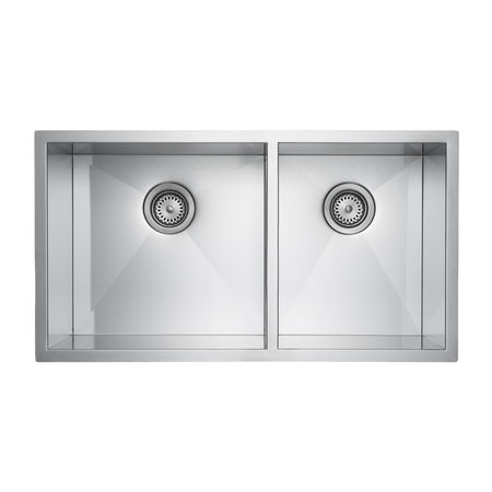 MasterChef - Orleans Premium 15 G Offset 60/40 Stainless Steel Kitchen Sink 33x18x10 SQUARE NONRADIAL CORNERS 1