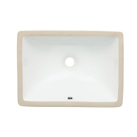 Oasis- Phoenix Specialty Small White Vitreous China Rectangle lav Sink 17.75x13x7.8 O.D. 16x11.25 I.D. Front overflow 1