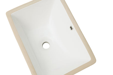 Oasis- Phoenix Specialty Small White Vitreous China Rectangle lav Sink 17.75x13x7.8 O.D. 16x11.25 I.D. Front overflow 3
