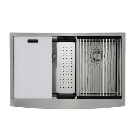 Master Chef-Pisa 33 6040 Flat 6" RETRO Apron Workstation Sink, 33x22x10 3
