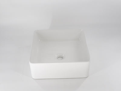 Lusso-White | 14.5in  x 14.5in x 3 3/4in  | Square Vessel 1