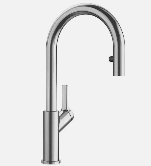 Blanco 526389 Urbena Single Handle Pull Down Kitchen Faucet Classic Steel